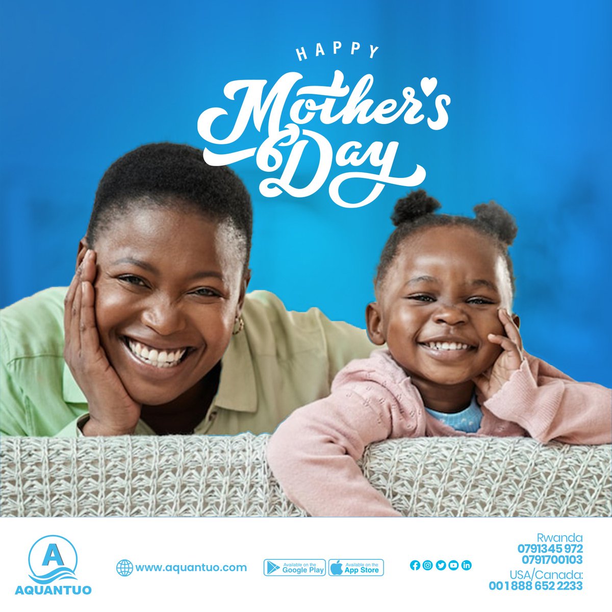 AquantuoRwanda's tweet photo. Thank you for your unconditional love, endless patience, and boundless strength. You are truly superheroes .

Happy Mother's Day to all the mothers in the world!👑

#MothersDay2023 🌹 https://t.co/N1Vtb8ae8w