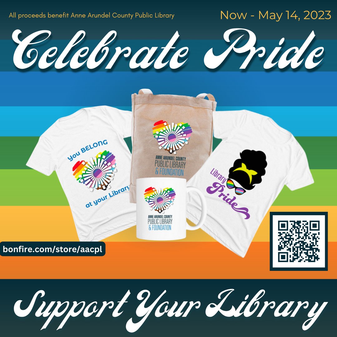 aacpl's tweet photo. LAST CALL!  #PrideMonth is approaching and #AACPL has all the merch you'll need to celebrate 🙌 

Today is the last day to order your t-shirts, tote bags and mugs. Help make #YourLibraryBetter and visit https://t.co/A3lKTnA9cY now! https://t.co/YWqrT0urZx