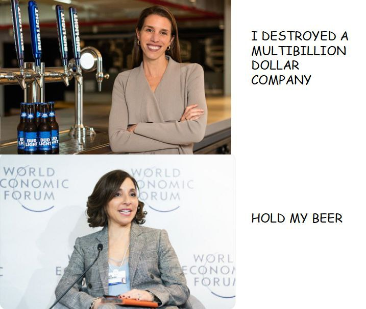 JediTray's tweet photo. You think the Bud Light debacle is bad? Linda Yaccarino tells Alissa Heinerscheid "Hold my beer."
#AlissaHeinerscheid #LindaYaccarino #holdmybeer #elonmusk #twitter #bigmistake #WEF #vaxhag #woke #getwokegobroke #saygoodbyetotwitter #elonisafool #elonisaliar #budlight https://t.co/OYd1ySJwS2