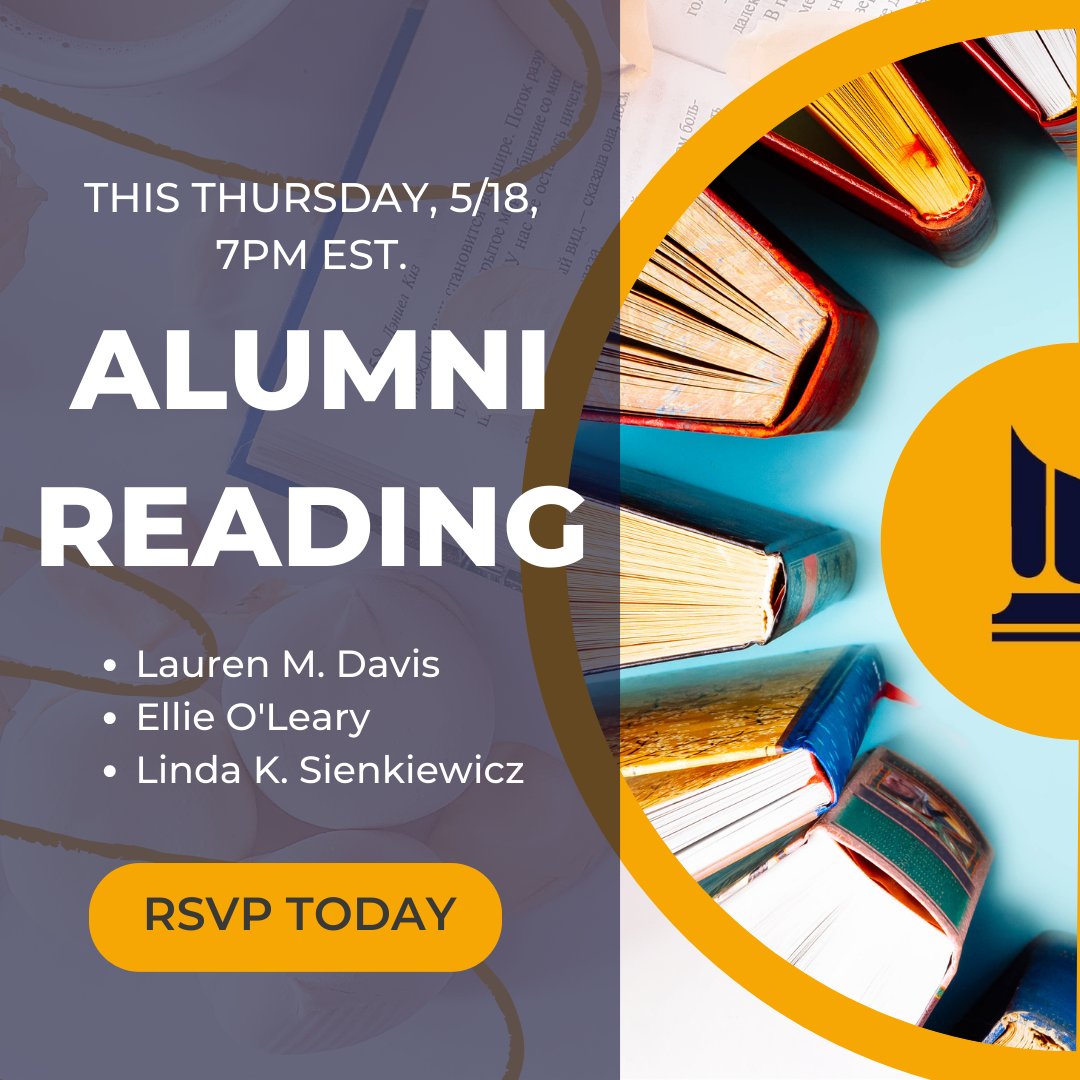 Stonecoast MFA (@stonecoastmfa) on Twitter photo The Stonecoast Alumni Reading Series is THIS THURSDAY 5/18 at 7pm EST.
RSVP today! 
forms.gle/FPJs6Cv7zuG9ko… The Stonecoast Alumni Reading Series is THIS THURSDAY 5/18 at 7pm EST.
RSVP today! 
forms.gle/FPJs6Cv7zuG9ko…