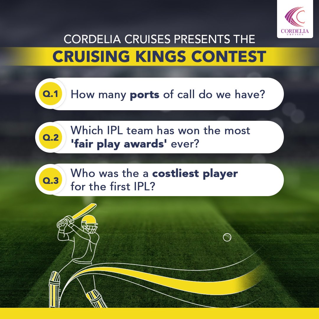 It's time for round 9 of our #CrusingKingsContest giveaway! All you have got to do to win a cruise vacation for 2 from Chennai is answer 3 simple questions!* Get answering Now! ( Participation open for the next 24 hours )