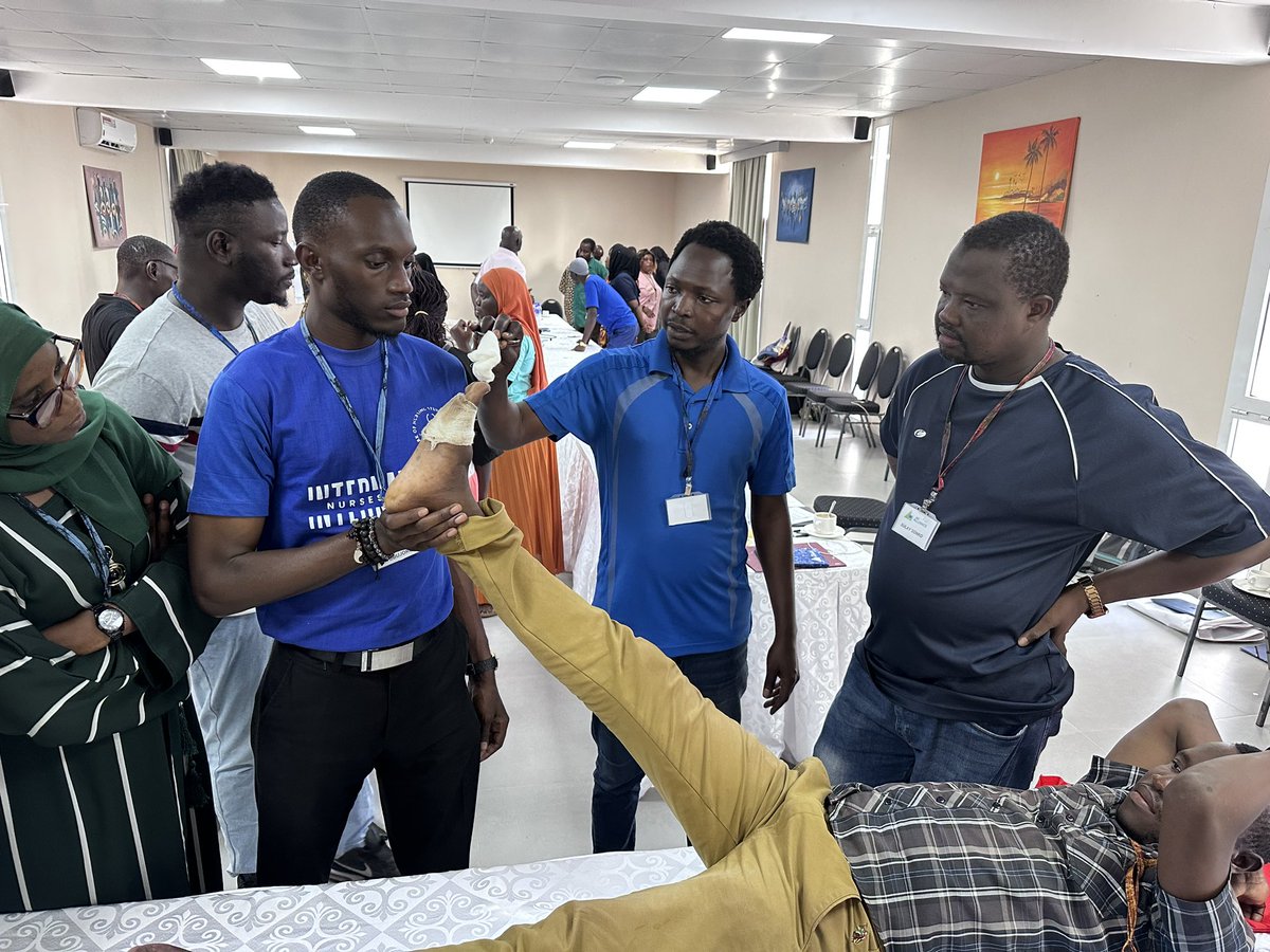 DrKebsun's tweet photo. Yesterday we held a seminar for theatre nurses dealing with fractures. Pleased to see @BintouTrawally1 &amp; @DijahJarju taking over the running of this course &amp; doing it well. Our dynamic team keeps on going to new heights &amp; I love seeing their growth #TransformationalLeadership https://t.co/383NHlyBzZ