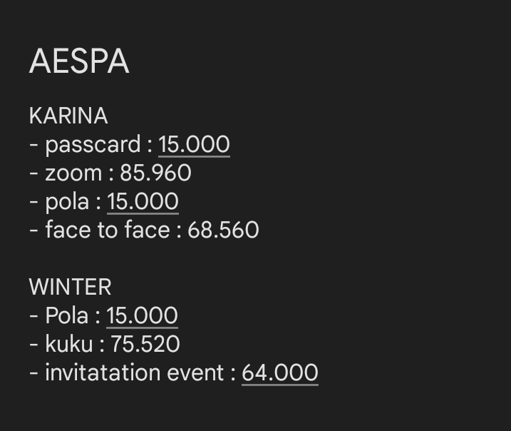 bluyind's tweet photo. ⌒⌒⌒⌒   𑄽୧  ⌒⌒⌒⌒
help rt ! 
Wts / Want to sale Ina

 🥖 ⊹ photocard aespa  🧁 ˖ 　 

 . condi? dm 
 . price on pic 💸
 . no scam 

📍Jateng 

tag.pc aespa Ina, Karina zoom, winter kuku, Giselle, ning-ning,pc aespa pink christmas,pc aespa savage https://t.co/XLPO99Doj6