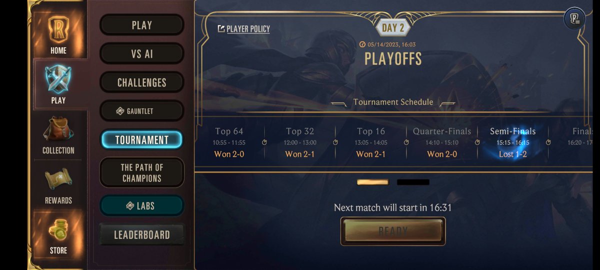 Robomaster18LOR's tweet photo. Out top 4. Decided to run it back with 2/3 of the same lineup change bilge tristana for the IO build that felt better then the BW one.
Really happy how i played the first 4 rounds, last one was wild and ended my run. Proud to have made it this far and ty @CopiumCards for the prep https://t.co/TwY7ZaOTfP
