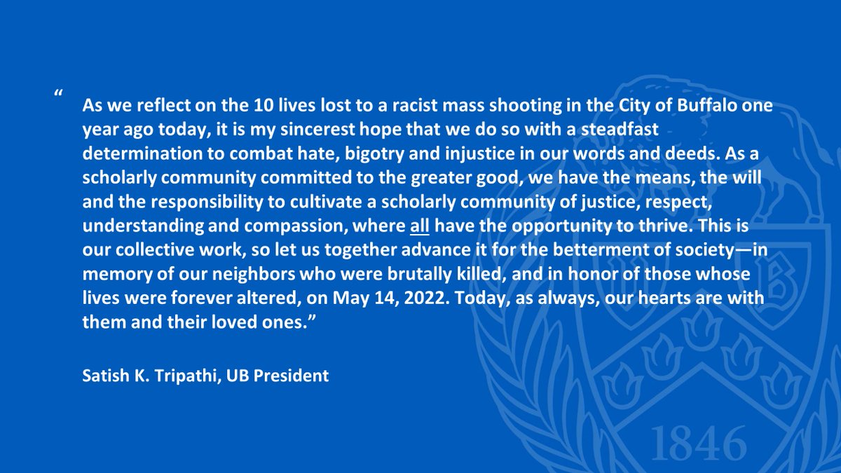 A statement from #UBuffalo President Satish K. Tripathi: