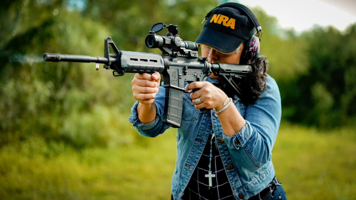 NRA's tweet photo. Meet NRA Mom, Mayra Cantu. She armed herself &amp; her entire family after four illegal immigrants broke into her home at 2 AM. 

On top of the millions of jobs moms have, NRA Moms fight to defend our 2nd Amendment and are prepared to protect their families. 

Happy Mother's Day! https://t.co/dungMIDy9K