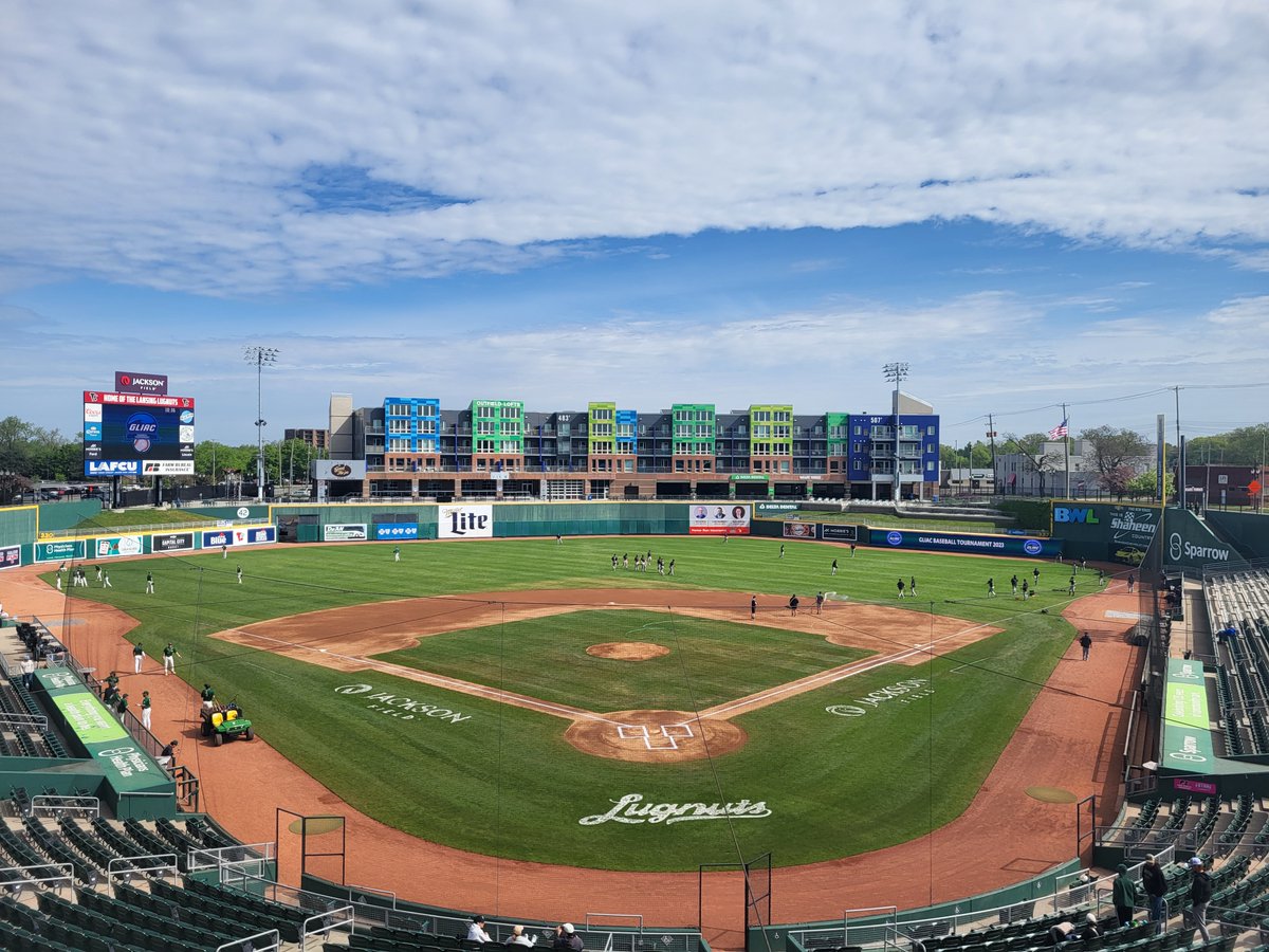 GLIACsports's tweet photo. It's a beautiful day for GLIAC Baseball at Jackson Field in Lansing!
Come on out for today's tournament championship between Wayne State and Grand Valley State.
Game times are 11 a.m. and 3 p.m. (if necessary).
#WhereChampionsCompete #GLIACBASEโพ๏ธ https://t.co/tYQoS3h3mk