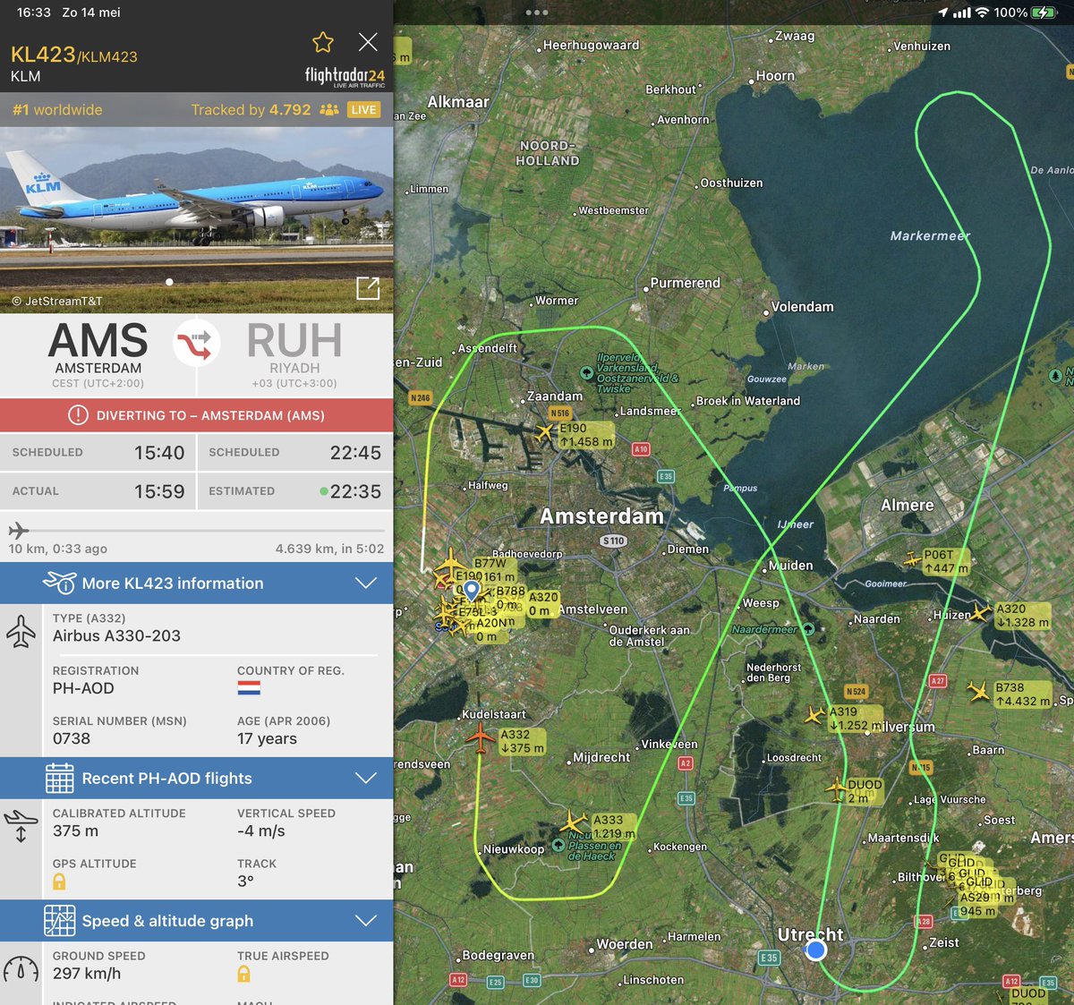 vdwens's tweet photo. @flightradar24 so what happened here? https://t.co/z6DKDOt4I6