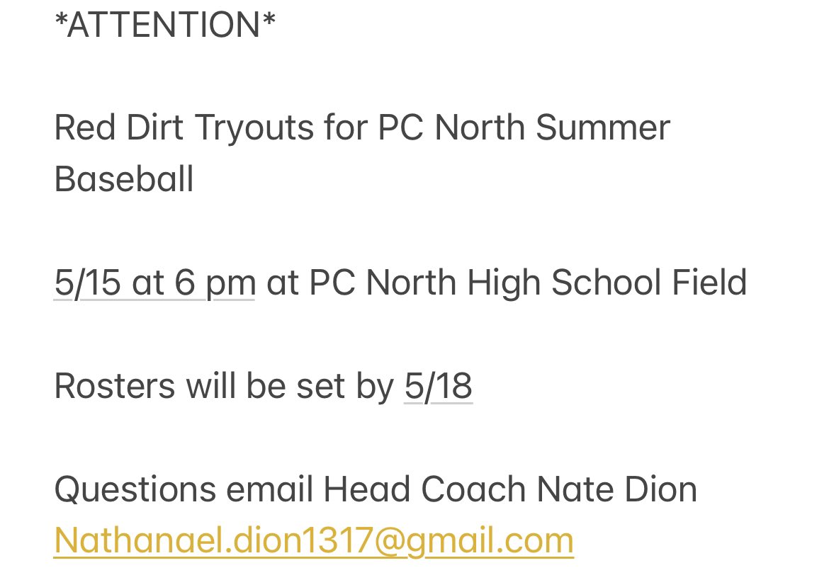 RED DIRT TRYOUTS TOMORROW!!!