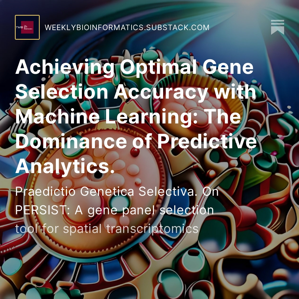 harshameghadri's tweet photo. Check out the latest tool for spatial transcriptomics gene selection by @suinleelab's by @ianccovert co-authors! Get the full scoop in this new explainer. #geneselection #spatialtranscriptomics #science #research #innovation
https://t.co/tDtyxd0UhJ https://t.co/6qSJeqsXtx