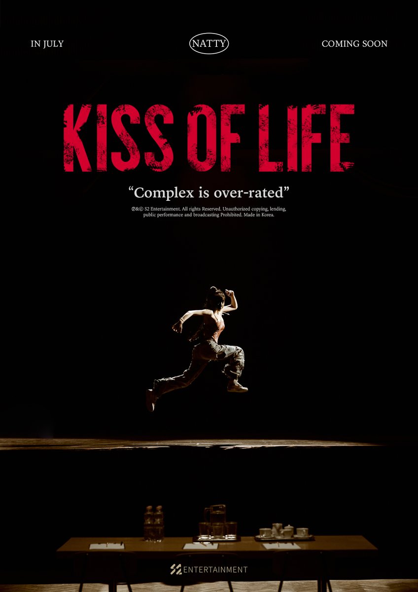KISS OF LIFE
나띠 (NATTY)

“Complex is over-rated”

IN JULY
COMING SOON
⠀
#KISSOFLIFE #키스오브라이프 #KIOF
#나띠 #NATTY