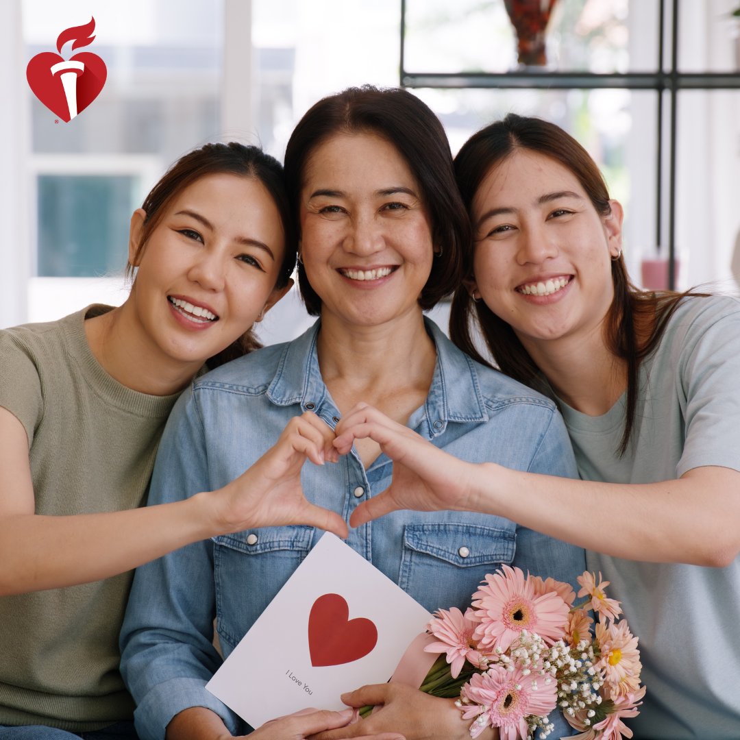 American_Heart's tweet photo. Happy Mother's Day! β€οΈ Make a gift from the heart while you can make DOUBLE the lifesaving difference for moms with a matching gift. #MomIsWhy https://t.co/OnqFrdifpl https://t.co/TtTtZHNshU