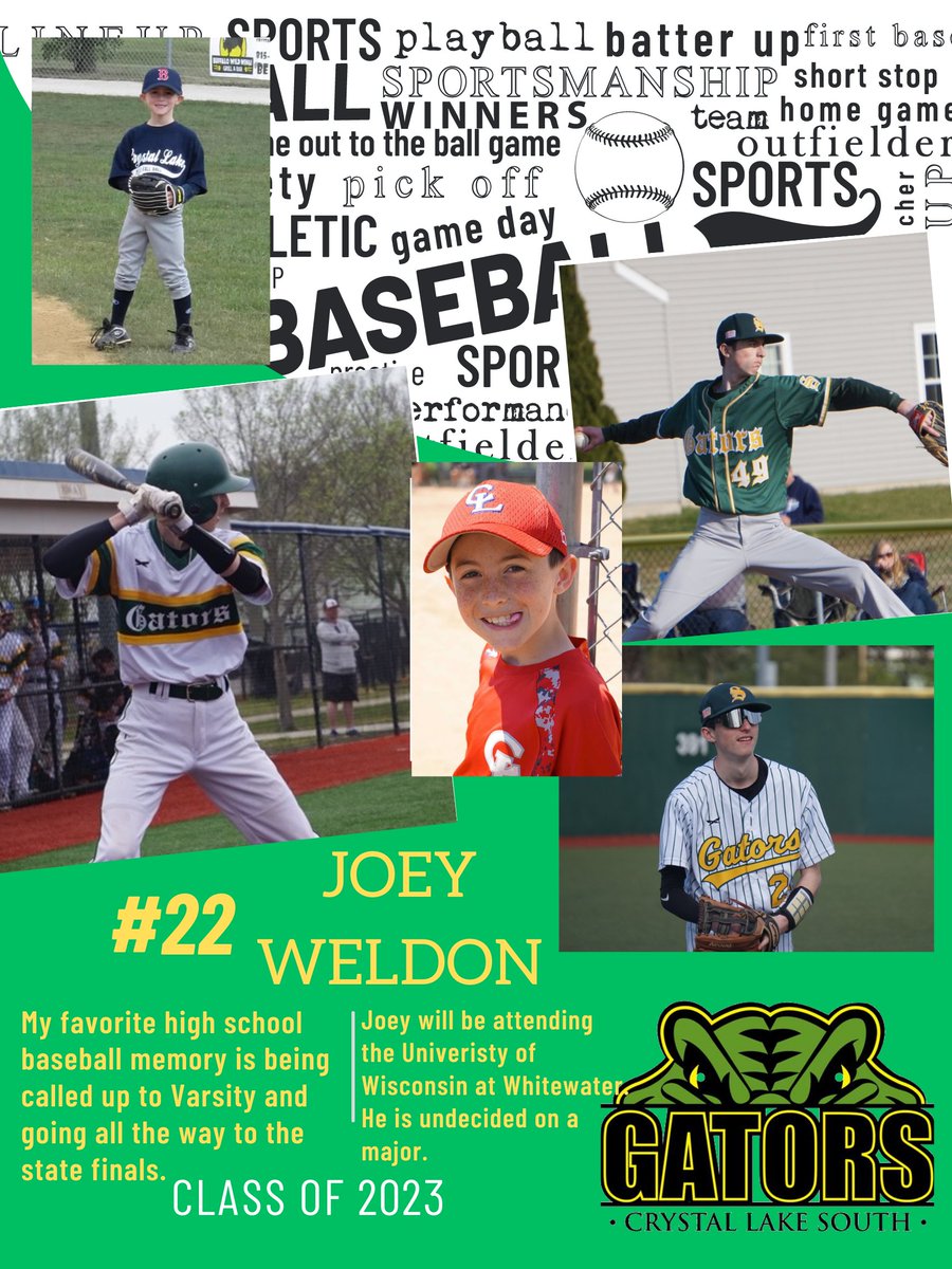 Today's senior spotlight is <a href="/JoeyWeldon27/">Joey Weldon</a> ...hard worker, consistent, a pleasure to coach.  Monday is Senior Day at 4:30pm.  Parents &amp; family bring your glove for catch on the field with your son &amp; of course all the pictures you want after the game!  #compete