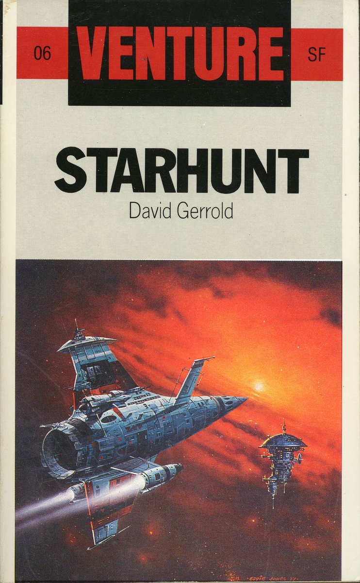 mavmaramis's tweet photo. David Gerrold, Starhunt, Hamlyn, 1985. Cover: Eddie Jones. A revision of Yesterday's Children, the main change is the ending. #DavidGerrold #EddieJones #Hamlyn #Venture #StarWolf #Starhunt #Yesterday #children #STARSHIP @thatsgoodweb @afrocosmist @retroscifiart @doberes https://t.co/ngrJ2NKS1W