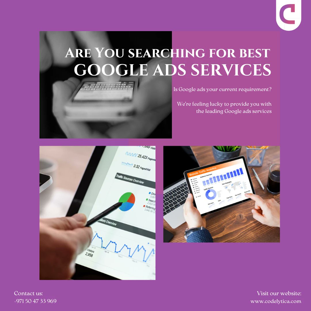 codelytica's tweet image. Our team is here to provide you with expert advice, management, and optimization services to help you achieve your business goals through your Google Ad campaigns.
Contact us today to learn more about our services
.
.
#codelytica #Codelyticaai #artificialintelligence #uae