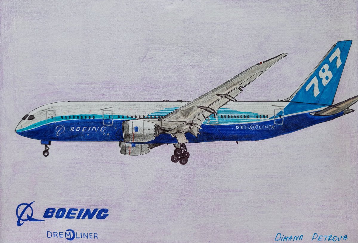 AircraftBy's tweet photo. My special drawing of Boeing 787 Dreamliner with the original blue livery of @BoeingAirplanes
@BoeingMidEast @BoeingAirplanes @boeing787tweets
#drawing #drawingart #Boeing #aviation #aviationlovers #Dreamliner #AvGeek #wings #Boeing787 #BoeingPlanes #BoeingCompany https://t.co/s9tkv3c7AV