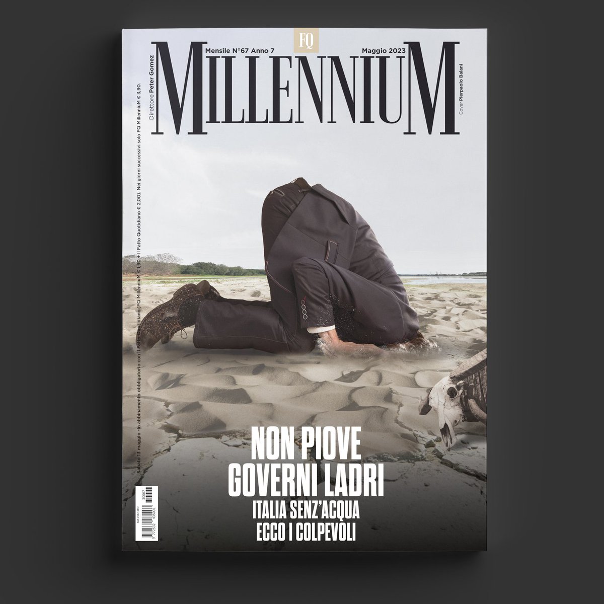 artisticpie's tweet photo. Mensile n°67 Anno 7
NON PIOVE GOVERNI LADRI. ITALIA SENZ’ACQUA, ECCO I COLPEVOLI
Maggio 2023
Tra siccità e alluvioni, paghiamo anni di disinteresse e malagestione. Mentre si moltiplicano i conflitti locali per una risorsa vitale, arriva l’ennesimo commissario. @FqMillennium https://t.co/Pp7bbo86lI