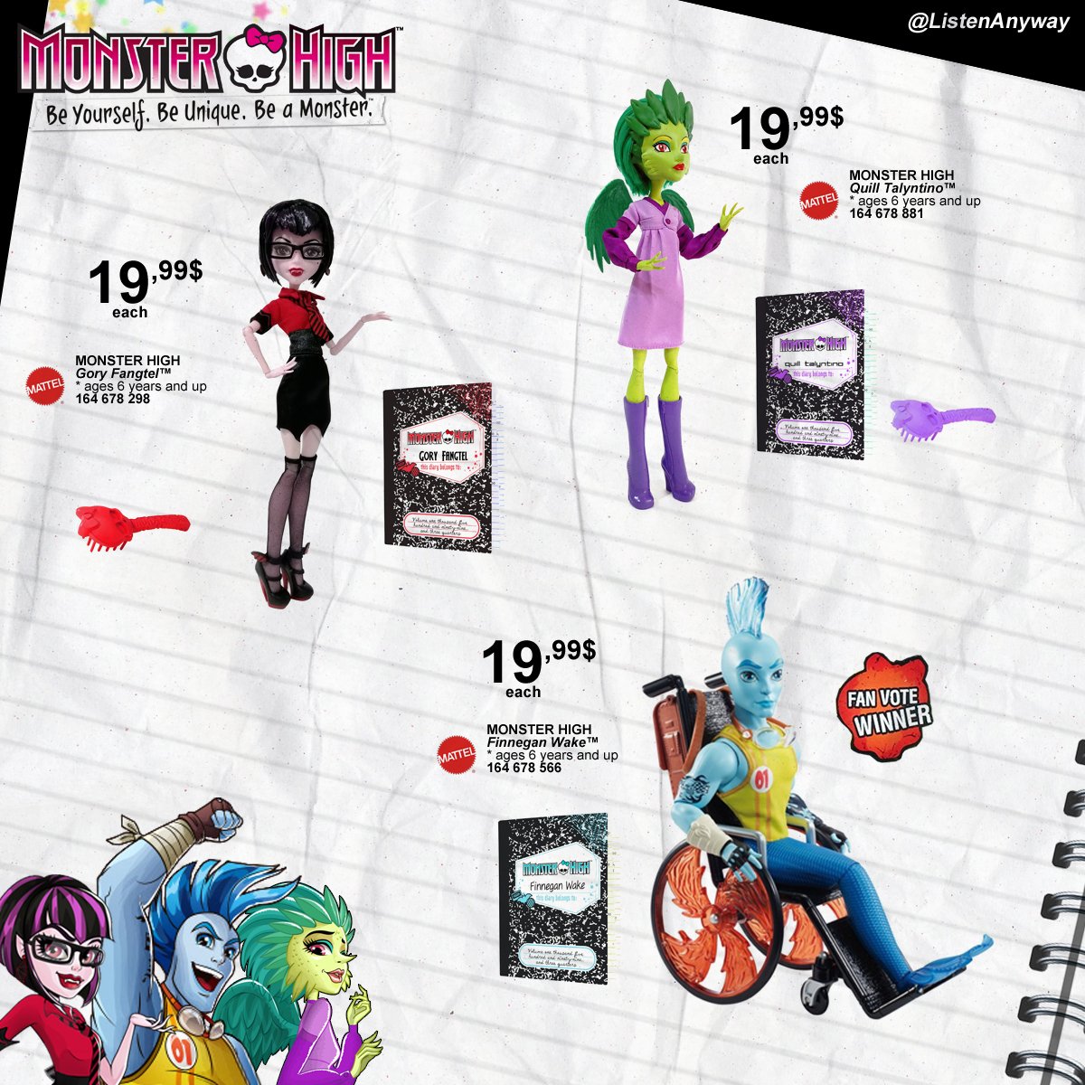 ListenAnyway's tweet photo. My #QuillTalyntino custom #monsterhigh doll
Art by @azzzaell
#madisonfear #monsterhighdoll
#zombygaga #boolu #boolucerone #zori #zoriweatherbolt #grimmily #grimmilyannemcschmiddlebopper #skullettes #skullette #skullector #monsterhighskullector #trinatalon #customdoll https://t.co/maOCC91MZE