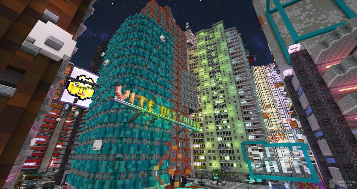 SuperSamaWorld's tweet photo. Le projet #Primarys, une ville #cyberpunk en l’An 2350 où les inégalités entre les riches et les pauvres se sont accentuées jusqu’à leur paroxysme, continue de progresser.
#Minecraft #MinecraftBuilds #MinecraftServer #SSW #supersamaworld https://t.co/MKXHXpGUwZ