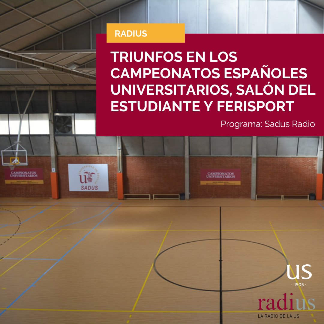 unisevilla's tweet image. 📻 En este programa de @SADUSoficial Radio hablamos sobre las medallas y logros sensacionales que la US ha conseguido mediante los Campeonatos Españoles Universitarios.

Además, hablamos del #SalónUS. En #RadiUS ➡ ow.ly/Es9T50Ompng