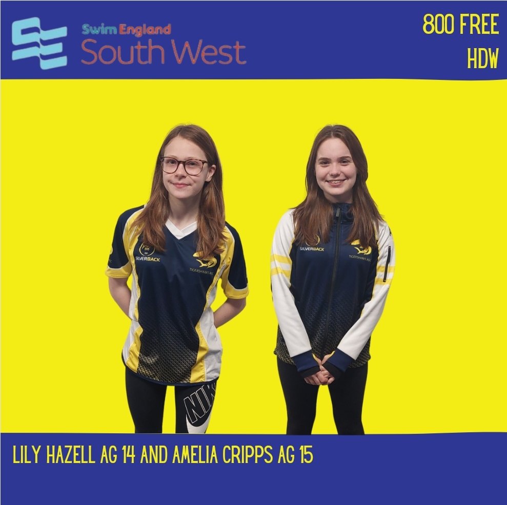 Tigersharks_ASC's tweet photo. 800 Free ⤵️

Lily Hazell AG 14 1️⃣7️⃣th 
⏱️10.24.05

Amelia Cripps AG 15 6️⃣th 
⏱️10.00.33

Congratulations girls 🎉👏🦈

#tigersharkssasc #800Free #southwestregionals #southwestswimming https://t.co/o0X5PH08wU