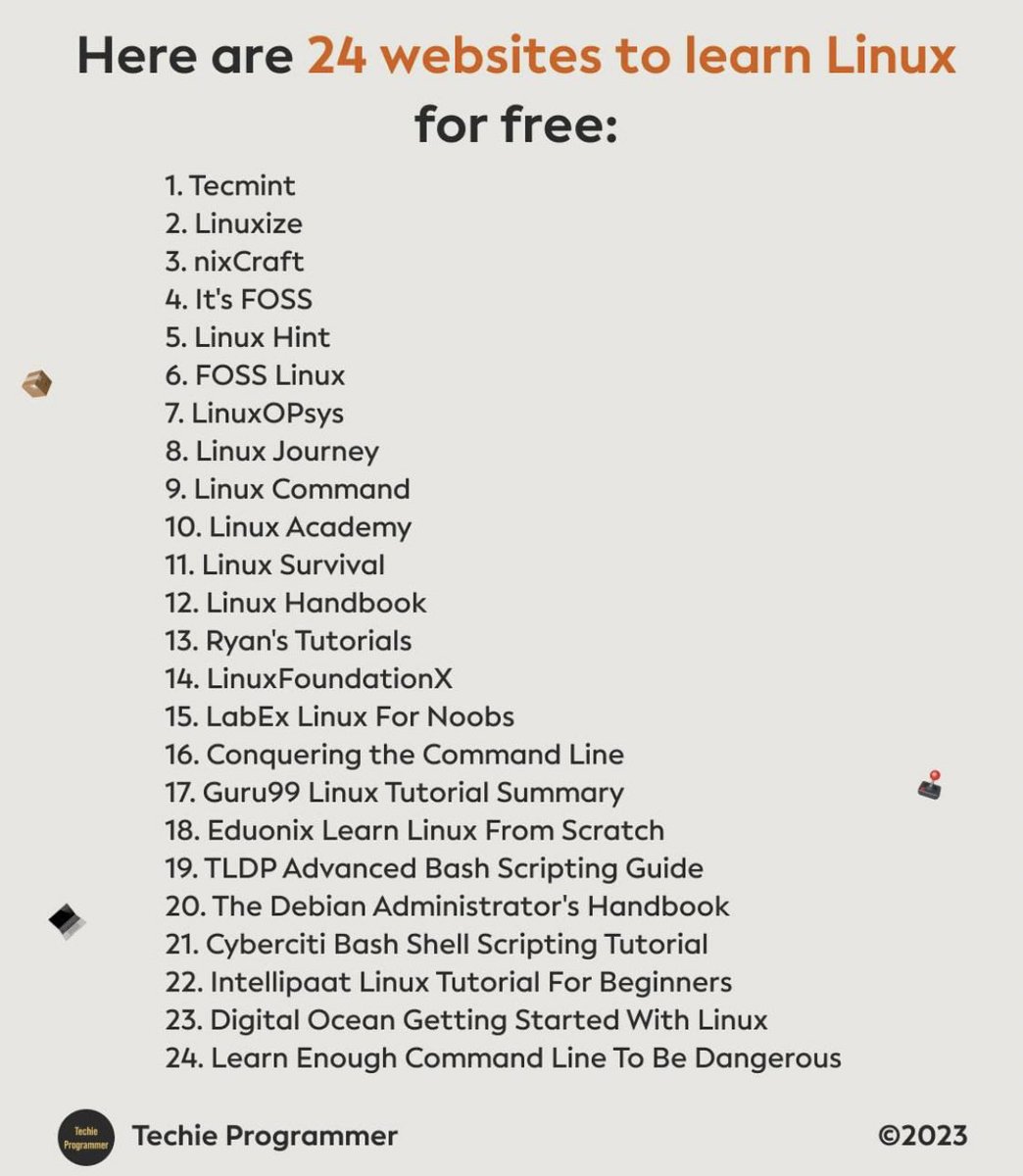 SecurityTrybe's tweet image. 24 Websites to Learn Linux for FREE
#linux #CyberSecurityAwareness #cybersecurity #infosec