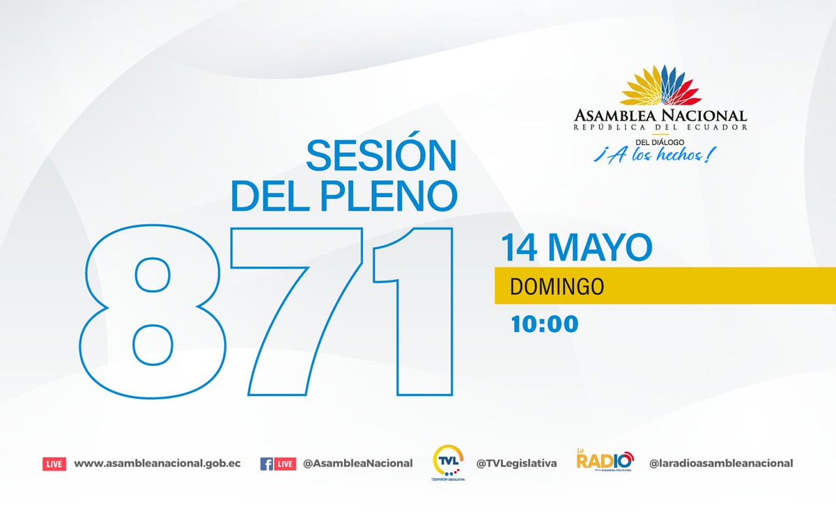 Siga por nuestros canales oficiales la sesión No. 871 del #PlenoLegislativo

facebook.com/watch/live/?re…