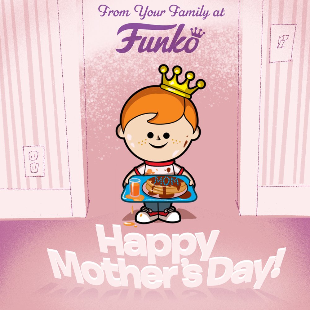 Funko's tweet photo. Happy Mother's Day! Thank you to the moms and motherly figures who guide and support us throughout the year. This day is all about you! #FunkoFamily https://t.co/VA6EgPVBxB
