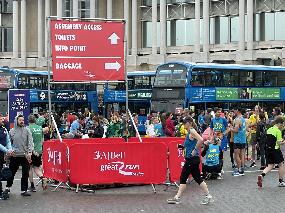 Good morning from the Great Bristol Run! #greatbristolrun We are handing out water to runners at The Grove and at the Start/Finish village, so please say “hello”!