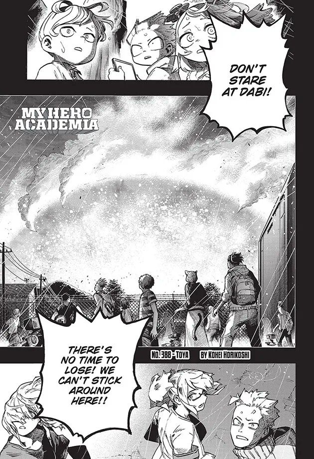 My Hero Academia, Ch. 388: Dabi burns out of control and threatens to destroy all! Read it FREE from the official source! bit.ly/42vht7s