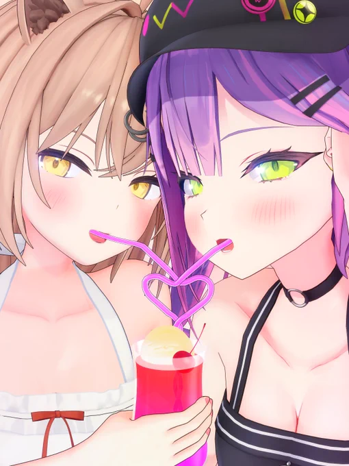 母の日るるトワ母娘デート  #母の日 #るるどらいおん #TOWART #MMDホロライブ  ©2016 cover corp.