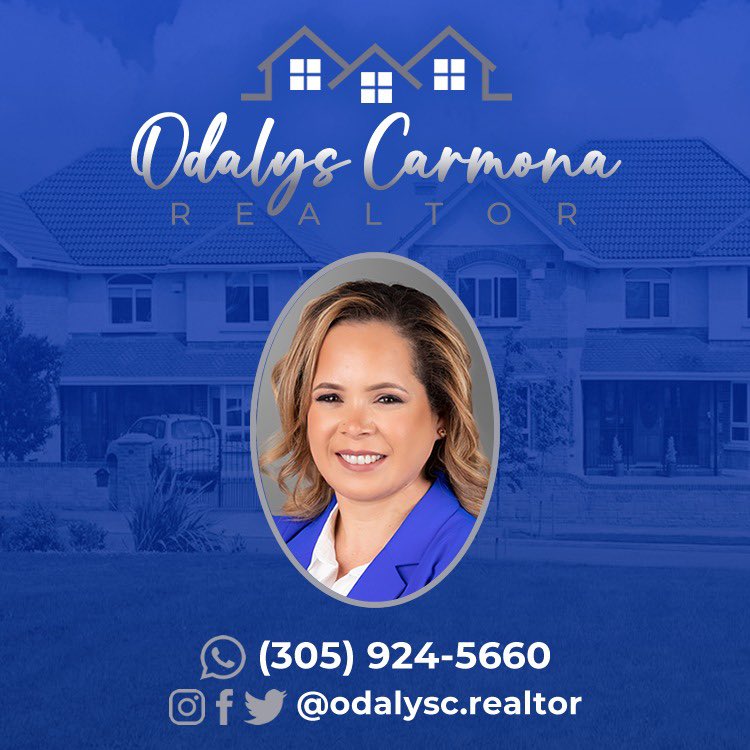 odalyscrealtor's tweet photo. Soy Odalys Carmona de @odalyscrealtor, tú mejor opción en bienes raíces en la Florida 🇺🇸!!! Contáctanos para mayor información al (Teléfono / WhatsApp) 📲: (305) 924-5660 https://t.co/jYZEzE3QeM
