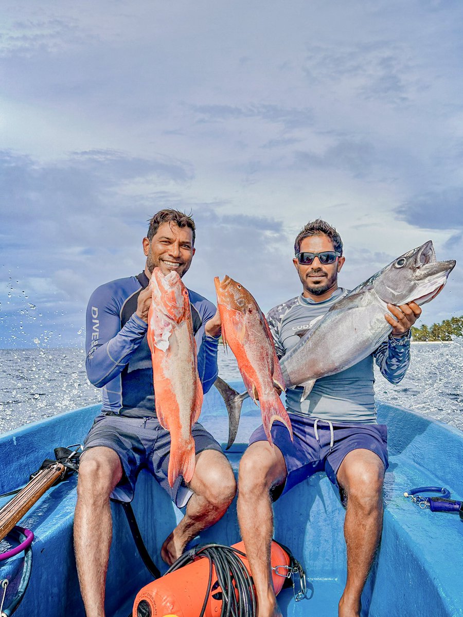 AbloxzA's tweet photo. Hunting has improved. From the sea to the table! #dogtoothtuna ๐ Did you experience it? who wants to come on vacation to catch a big fish
.
.
#spearfishing #maldives #vacation #ocean #hunter #happyplace #sabbasummersuite #sabbabeachsuite #sabbabeachvillasandspa #sabbawhitesand https://t.co/z0qjEUKJXe