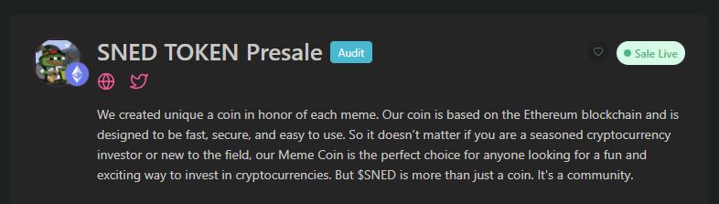 Sned coin tweet media