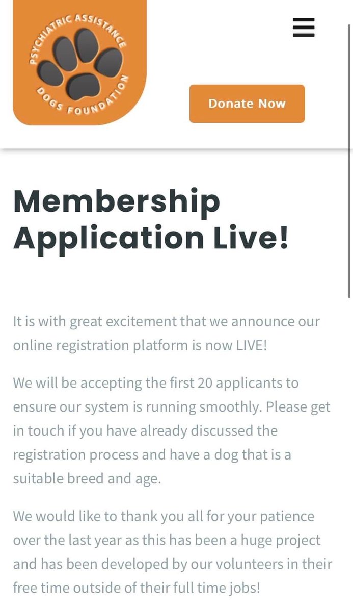 It is with great excitement that we announce that our online registration platform is now LIVE! If you are interested in registering then please call us in the week to discuss the process. We will be sending those that are ready to proceed an email with the registration link.