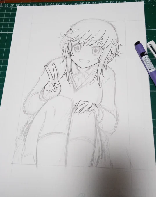 #このタグを見た人はラフ画とその完成絵を見せる 桜井梨穂子編