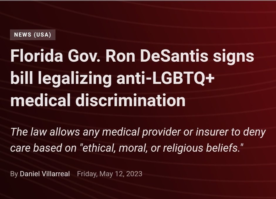 ZacMordechai's tweet photo. Anti-woke laws allowing discrimination against LGBTQ+ folks will all eventually be used against Jews.
It always happens…
Jews will be denied medical care #badforthejews https://t.co/K4cQTtWRpm