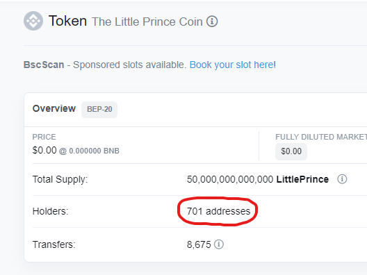 LP_Coin's tweet photo. 700 holders!
Thank you very much ๐.
Please add the #LittlePrinceCoin to your site.
@CoinMarketCap @coingecko
#memecoins #memcoin #memcoinseason #AIDOGE #PEPE #BSC #BinanceSmartChain https://t.co/J036fMW24l