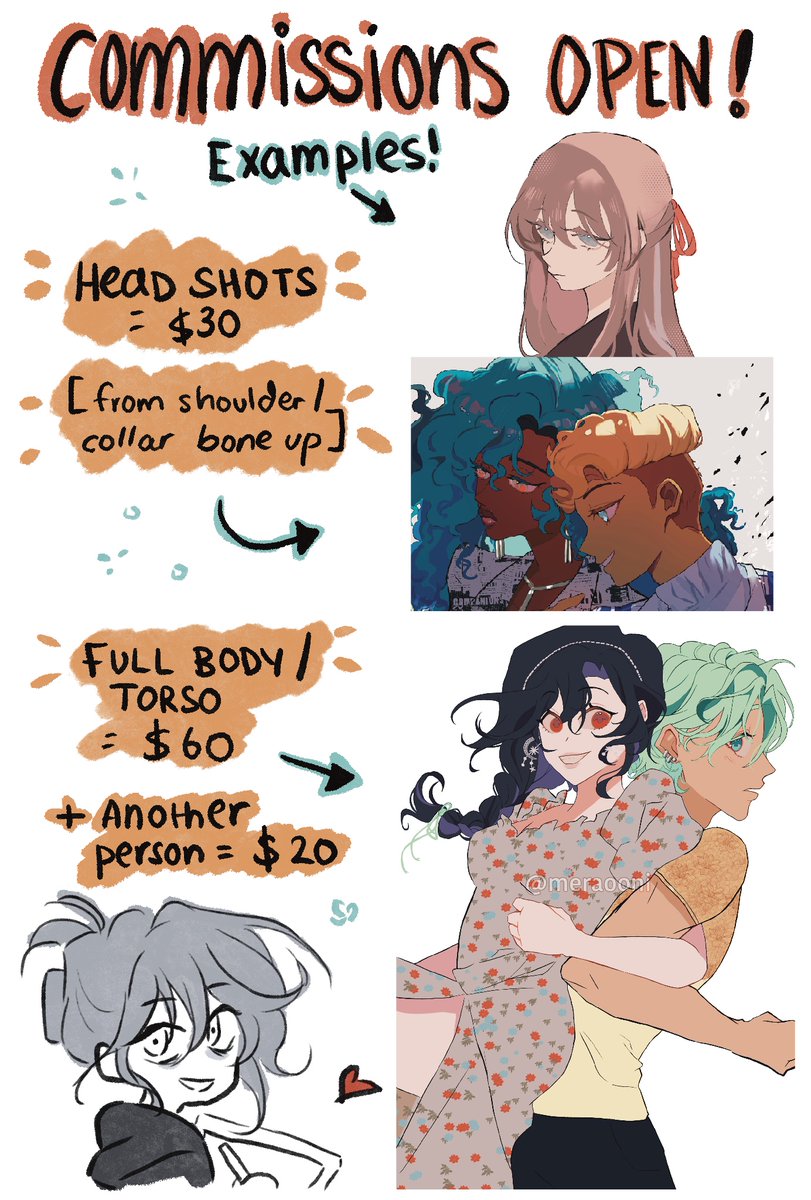 Meraooni's tweet image. Deciding to open my first commissions for anyone interested!🤲💞 Can draw OC pieces, couples, NSFW, and more can be discussed just send me a dm! ✨✨✨