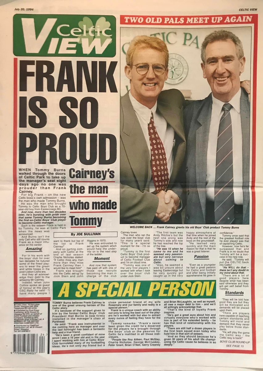 Frank Cairney was known as a Paedophile before he joined Celtic Football Club. Cairney would go onto abuse many Celtic Boys Club players and was forced to resign from the club yet they allowed him back again to help appoint Tommy Burns. How must his victims have felt seeing this?