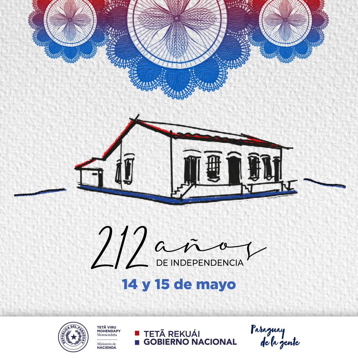 La gesta liberadora de mayo determinó el establecimiento de un 🇵🇾 soberano e independiente. Impulsó un Estado con primacía de la justicia y la igualdad social. Después de 212 años es nuestro deber mantener vivo ese legado.

¡Feliz Día de la Independencia!