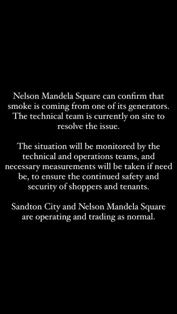 Sandton fire: @SandtonCity