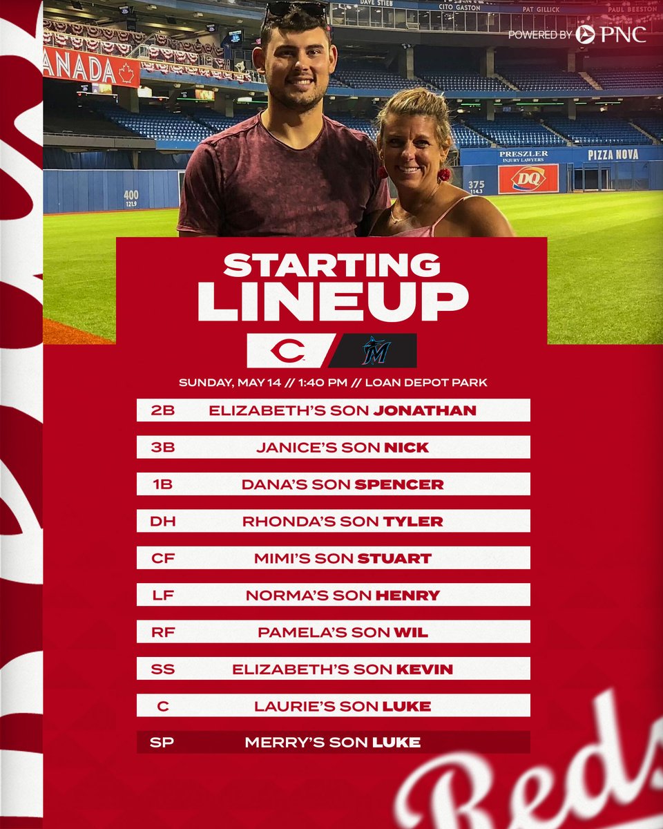 Reds's tweet photo. Moms love it when you sweep for them. 

Powered by @PNCBank https://t.co/nTVPdHEdiU
