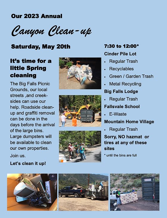 ForestFallsCA's tweet photo. It’s Canyon Clean-up time at #ForestFalls. May 20, 2023. https://t.co/ko27qF0aQm
