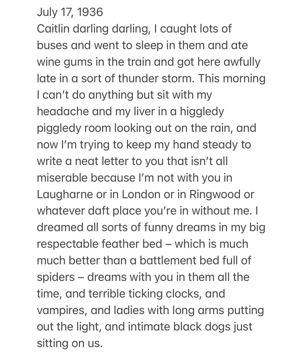WhoresofYore's tweet image. And just because it’s astonishingly beautiful, here is another letter #DylanThomas wrote to his wife, Caitlin. It’s dated July 17, 1936 &amp;amp; he’s travelled to Swansea for work &amp;amp; had to leave Caitlin behind. 

#DylanThomasDay
