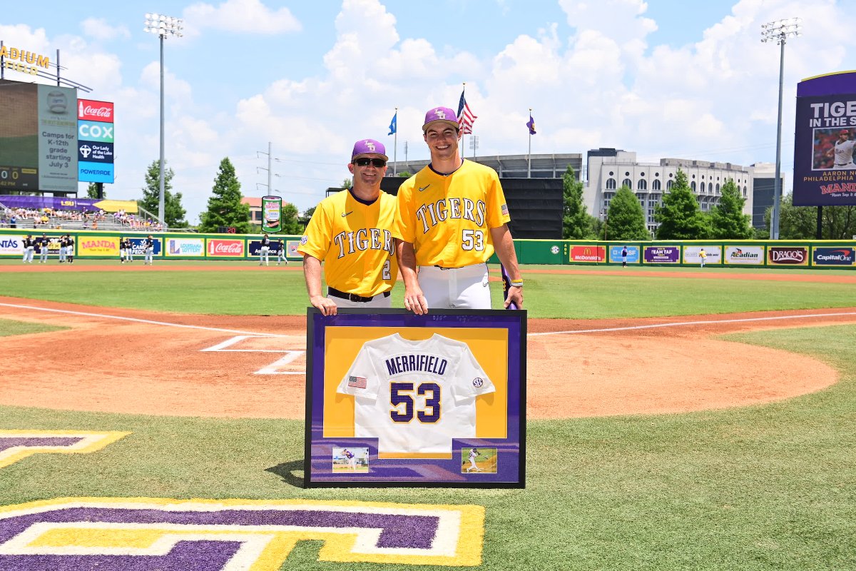 LSUbaseball's tweet photo. Jack always has a smile on his face and we're thankful for his wisdom and impact in the clubhouse and on the field.

Congratulations, Smiley! https://t.co/6SCssiX7s6
