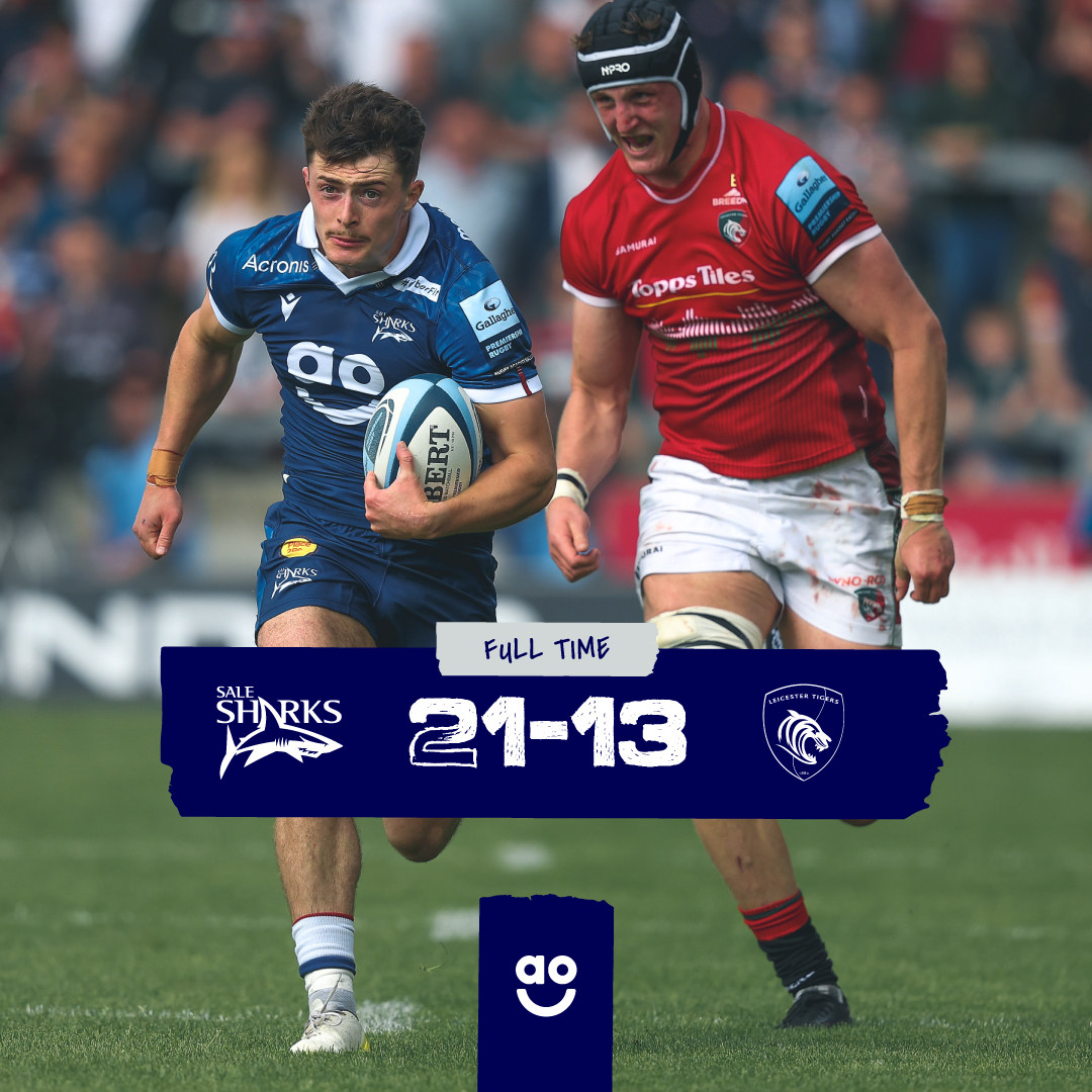 𝗙𝗨𝗟𝗟-𝗧𝗜𝗠𝗘 | 🦈 21-13 🐯

After an absolutely bruising encounter with our old mates <a href="/LeicesterTigers/">Leicester Tigers</a>, the boys have done it!!!!!

Thanks for an immense battle! 👊

#SALvLEI | #GallagherPrem