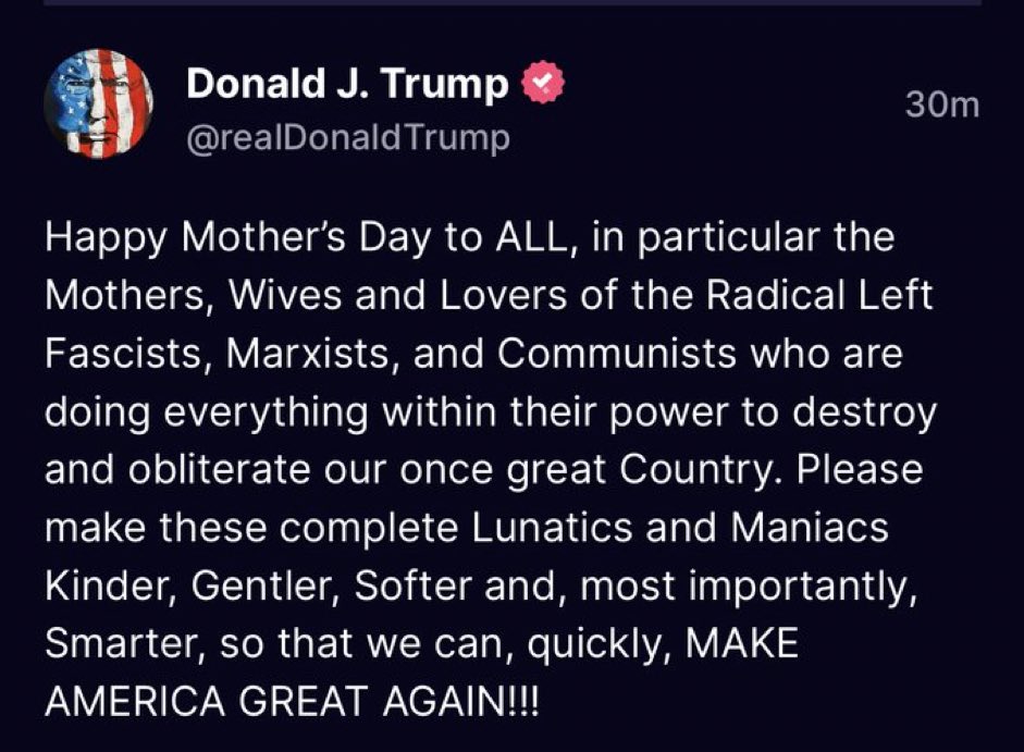 TAftermath2020's tweet photo. Happy Mother’s Day from Alpha Trump https://t.co/QcQhxSN7vh