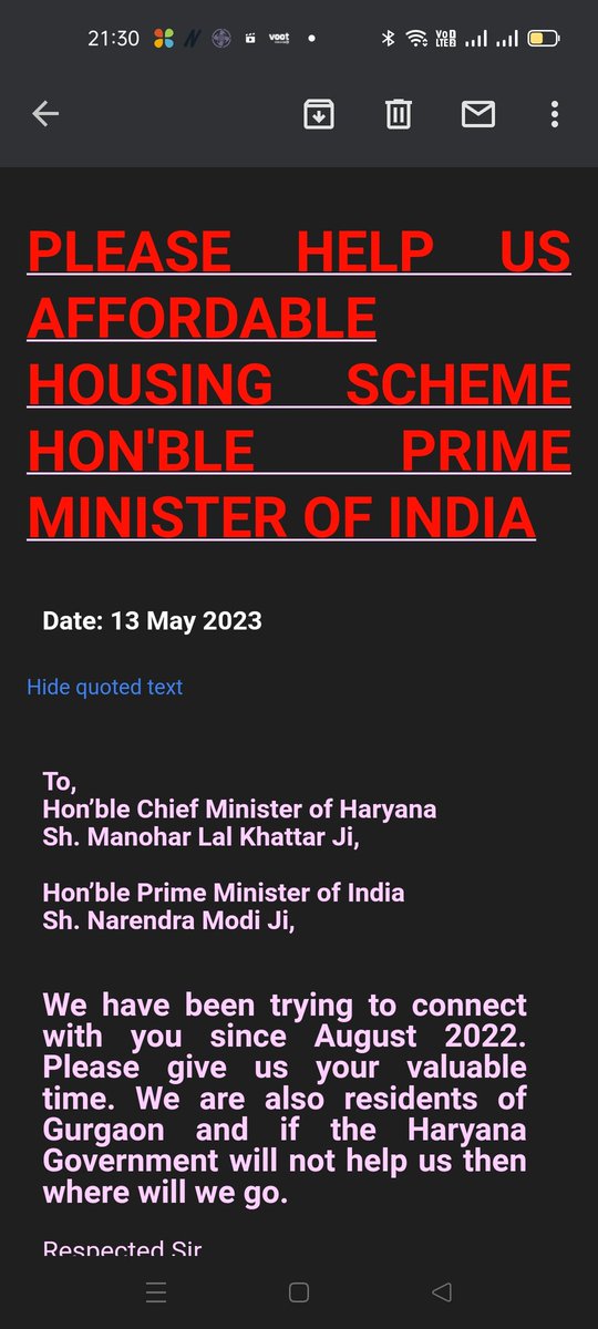tarangcs's tweet photo. @BJP4Haryana @narendramodi मोदी जी आप पर हम सभी को बहुत जायदा भरोसा था लेकिन अब हरियाणा बिखर रहा है बिल्डर मनमानी करते जा रहा है और हरियाणा सरकार साथ बिल्डर के खड़�� हो गई है कोई करवाई नही की जा रही है, महिरा बिल्डर सेक्टर  68 गुड़गांव, ऐसा क्यों कर रही है सरकार हमने वोट दिया था सीएम बनाया था, हम मर रहे है। https://t.co/FAVBBlq2mF