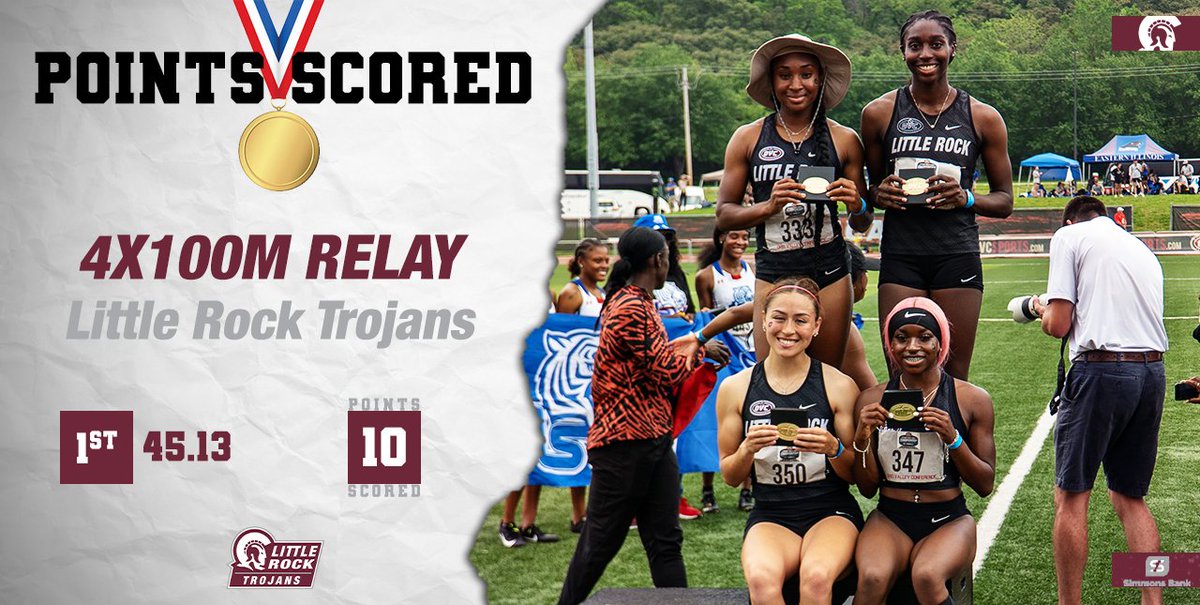 The women's 4x100m relay team of Maliyah Holland, Takia Palmer, Landri Schreier and Gabby Ayiteyfio ran a school record time to secure gold at the <a href="/OVCSports/">Ohio Valley Conference</a> Championships

#LittleRocksTeam